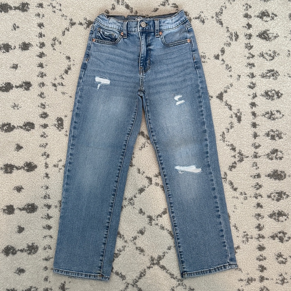 Girls Jordache Light Blue Distressed Straight Jeans